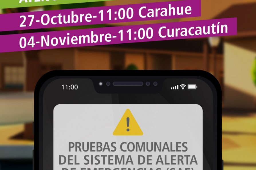 ONEMI ARAUCANÍA INICIARÁ PRUEBAS DEL SISTEMA DE ALERTA DE EMERGENCIA EN DOS COMUNAS DE LA REGIÓN