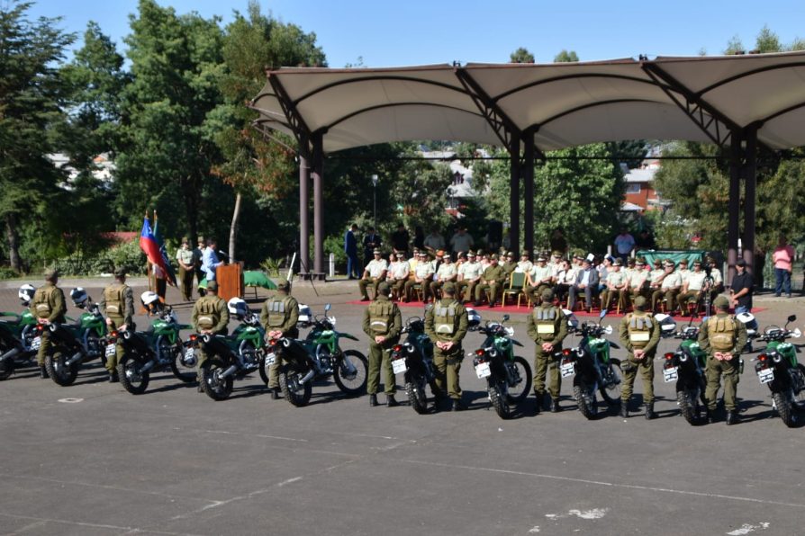 Gobierno suma nuevas motocicletas a la renovada flota de Carabineros en La Araucanía